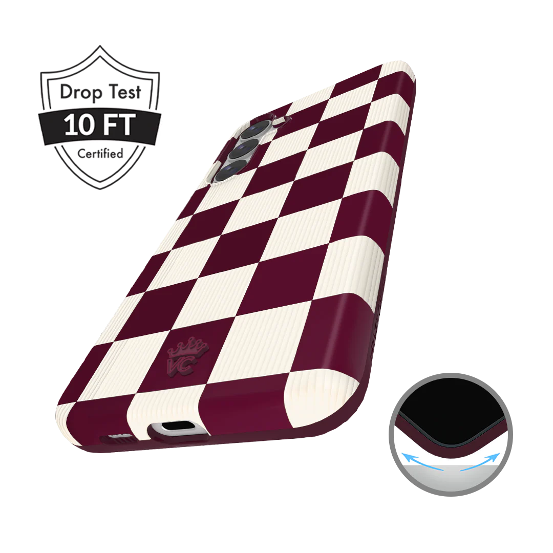 Burgundy Vibe Checker Samsung Case - Image 11