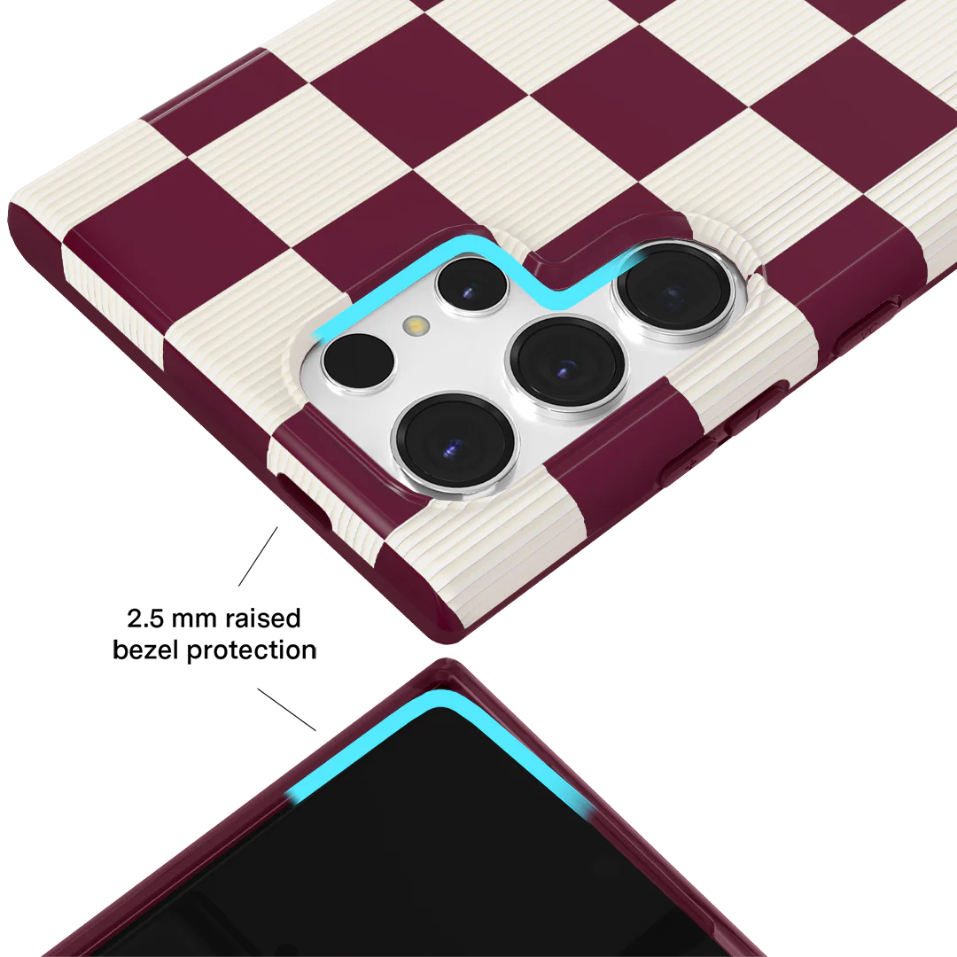 Burgundy Vibe Checker Samsung Case - Image 15