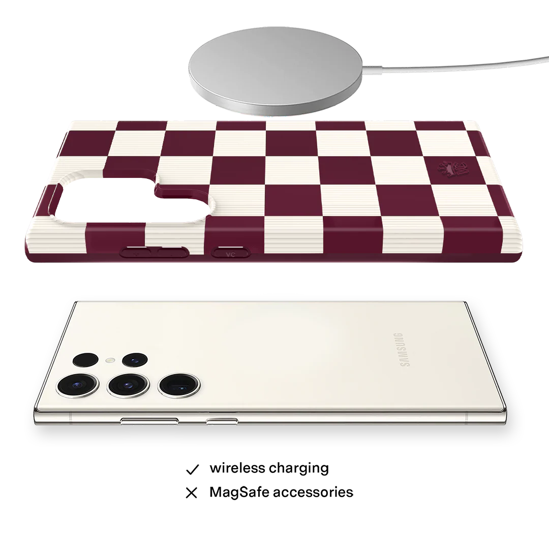 Burgundy Vibe Checker Samsung Case - Image 16