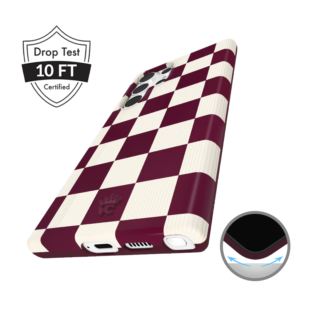 Burgundy Vibe Checker Samsung Case - Image 17