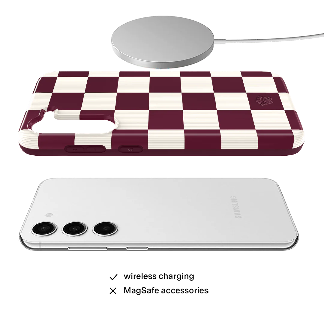 Burgundy Vibe Checker Samsung Case - Image 22