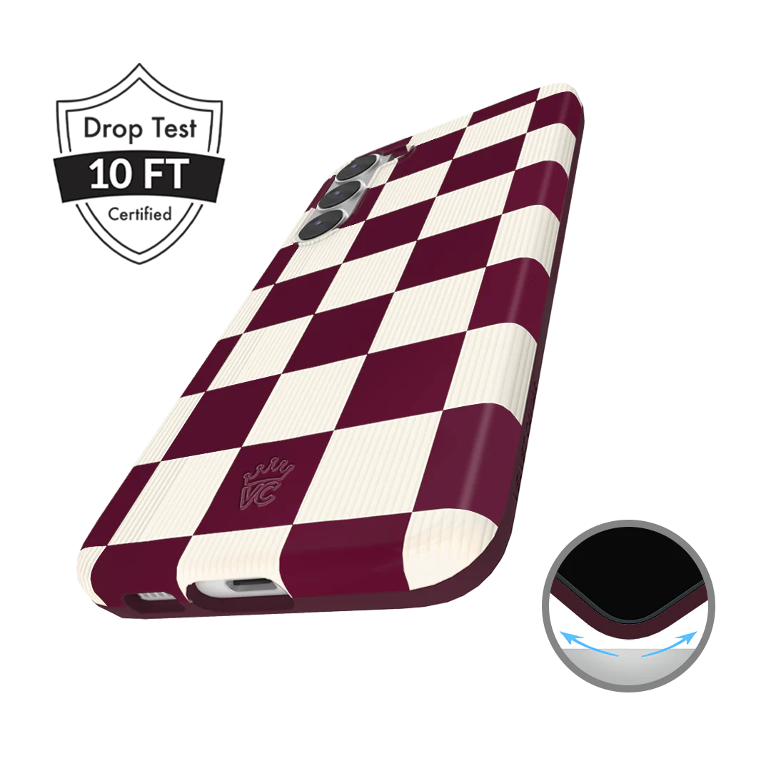 Burgundy Vibe Checker Samsung Case - Image 29
