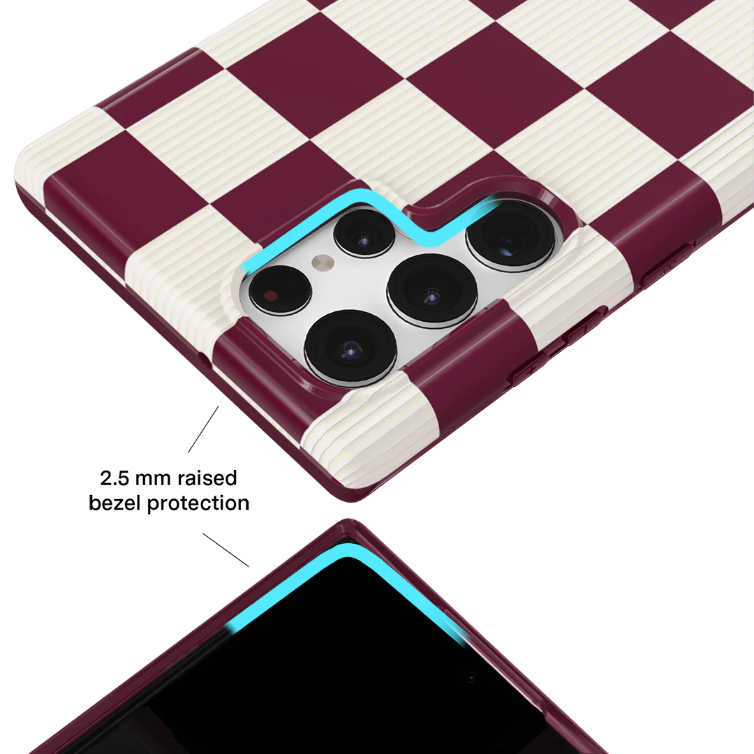 Burgundy Vibe Checker Samsung Case - Image 33