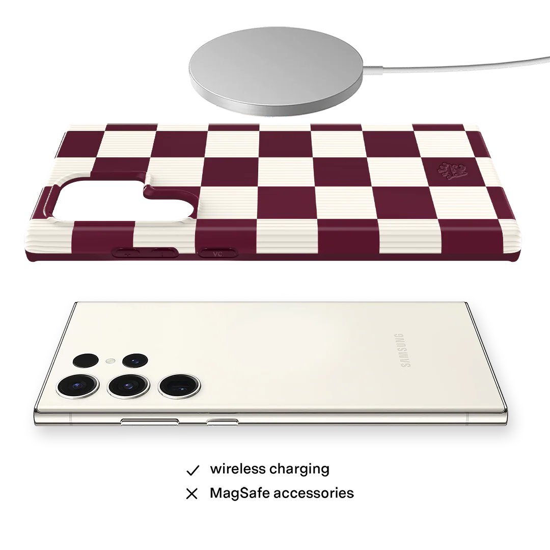 Burgundy Vibe Checker Samsung Case - Image 34