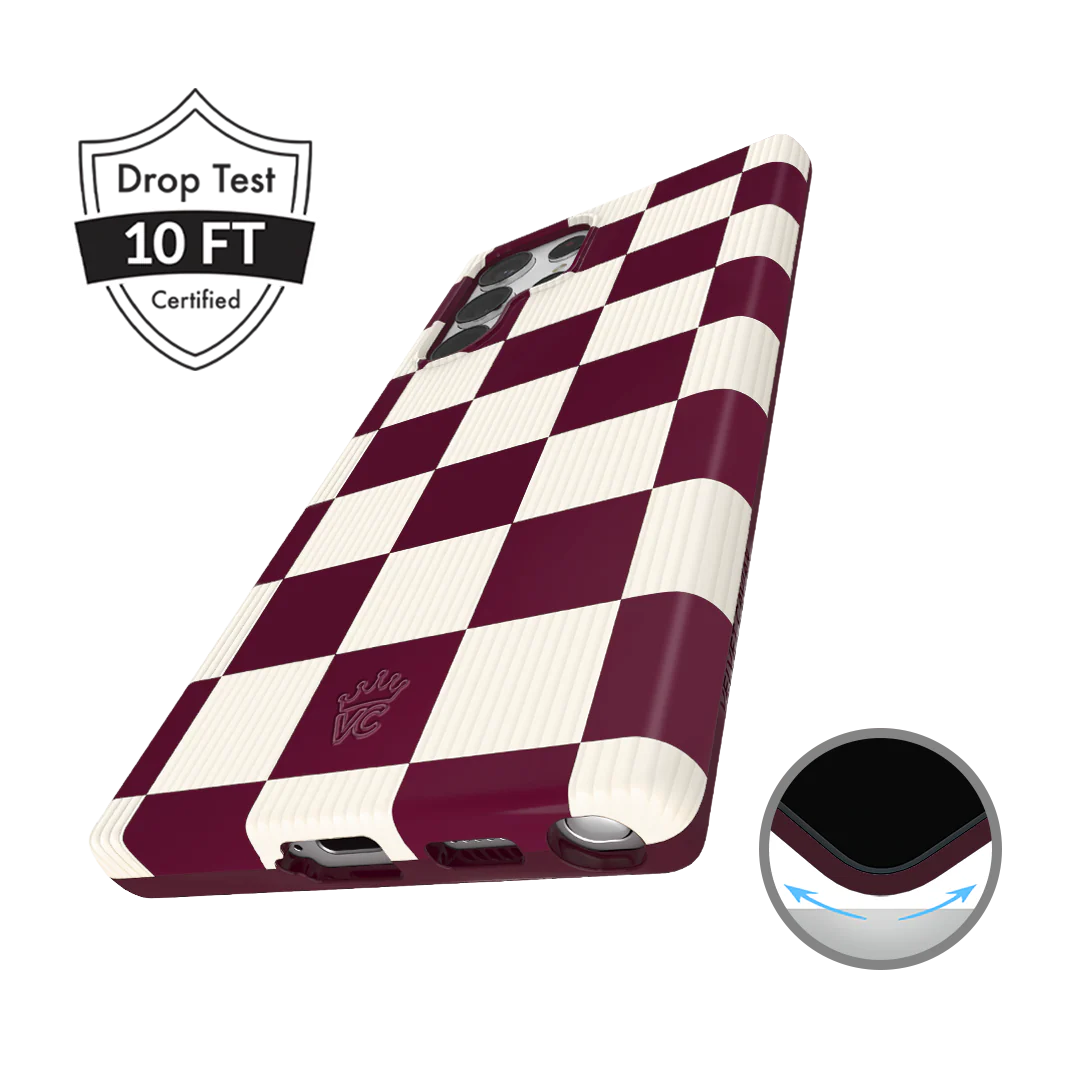 Burgundy Vibe Checker Samsung Case - Image 35