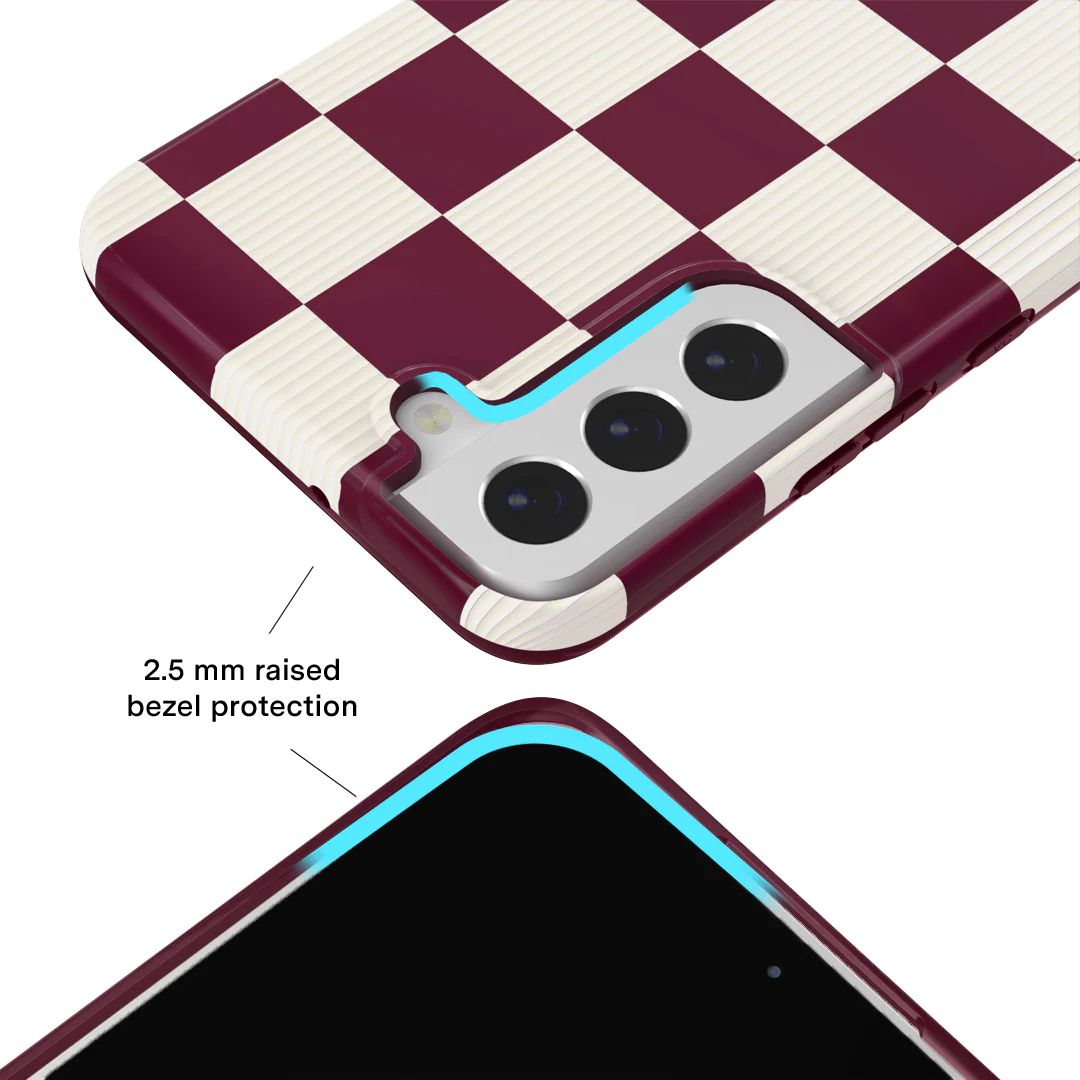 Burgundy Vibe Checker Samsung Case - Image 39