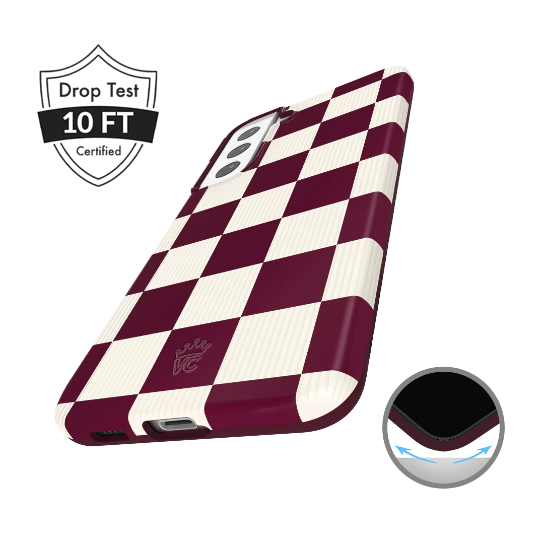 Burgundy Vibe Checker Samsung Case - Image 41