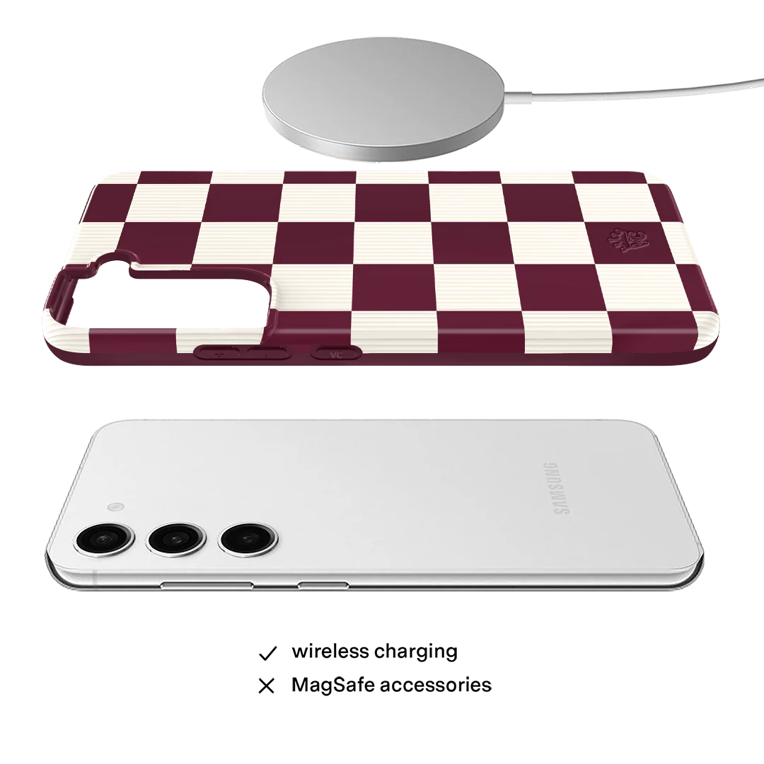 Burgundy Vibe Checker Samsung Case - Image 46