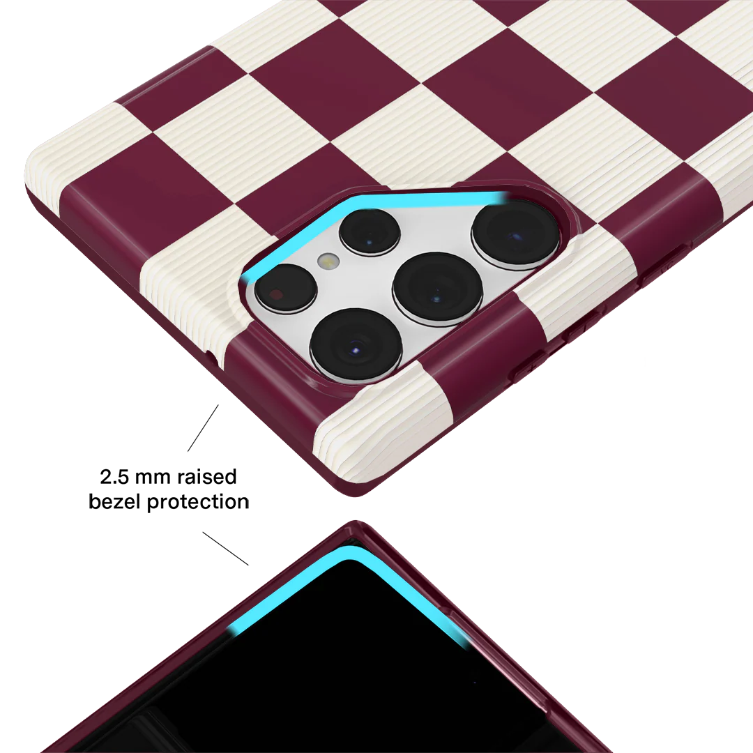 Burgundy Vibe Checker Samsung Case - Image 51