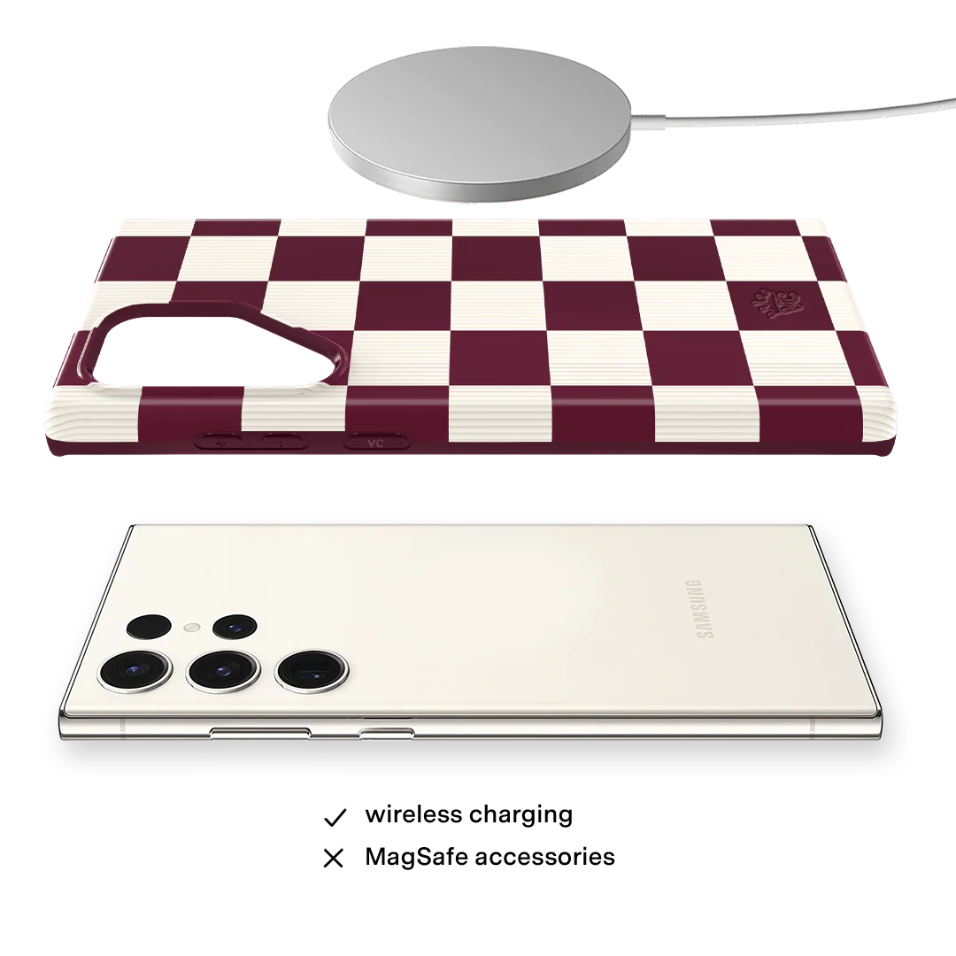 Burgundy Vibe Checker Samsung Case - Image 52