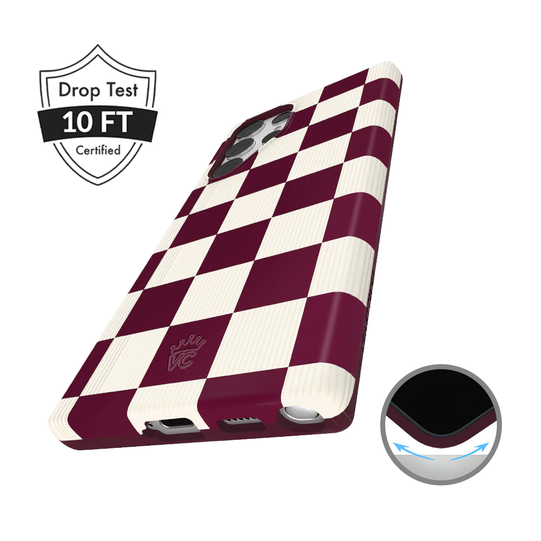 Burgundy Vibe Checker Samsung Case - Image 53