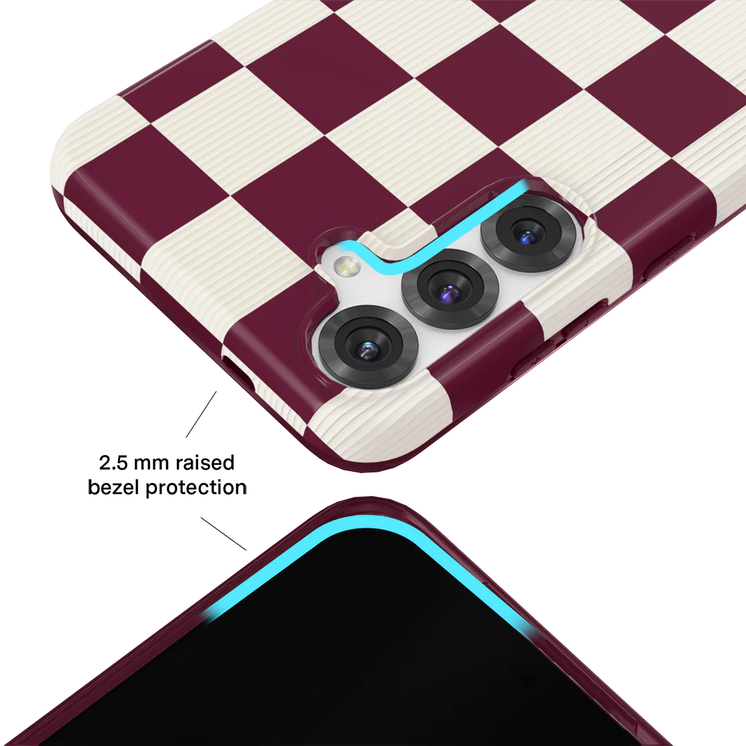 Burgundy Vibe Checker Samsung Case - Image 57