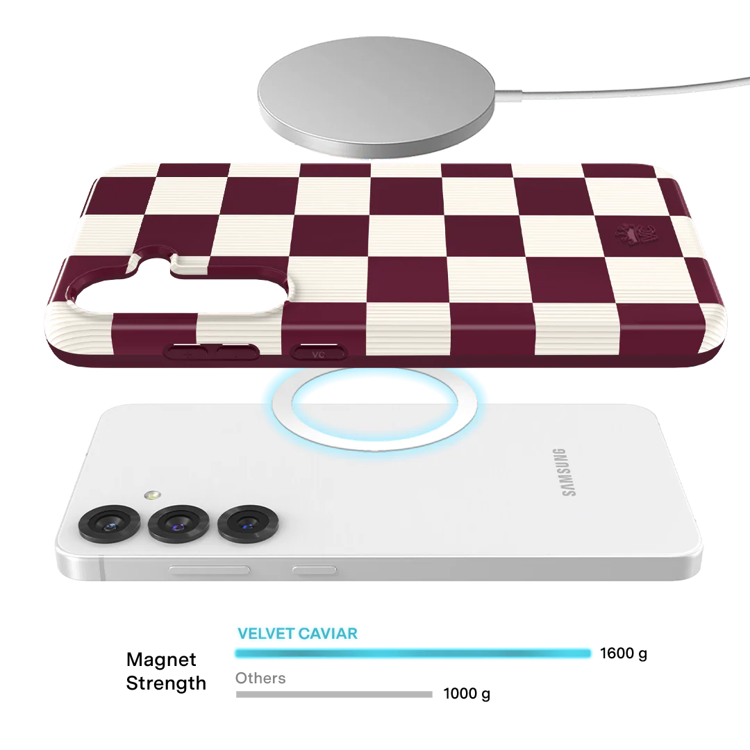 Burgundy Vibe Checker Samsung Case - Image 58