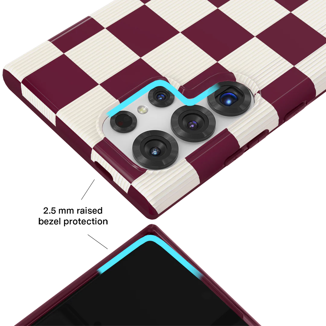 Burgundy Vibe Checker Samsung Case - Image 67