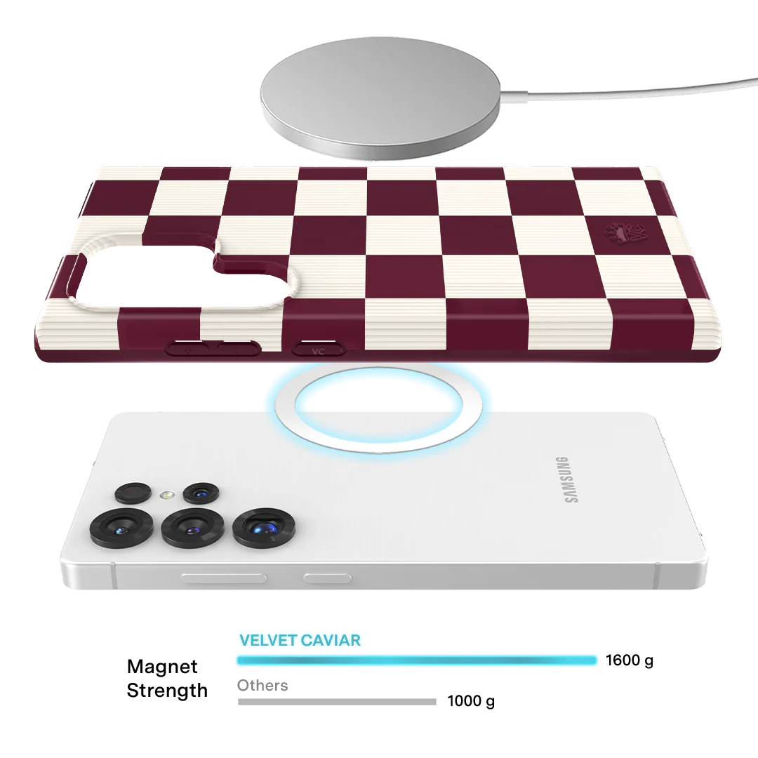 Burgundy Vibe Checker Samsung Case - Image 68