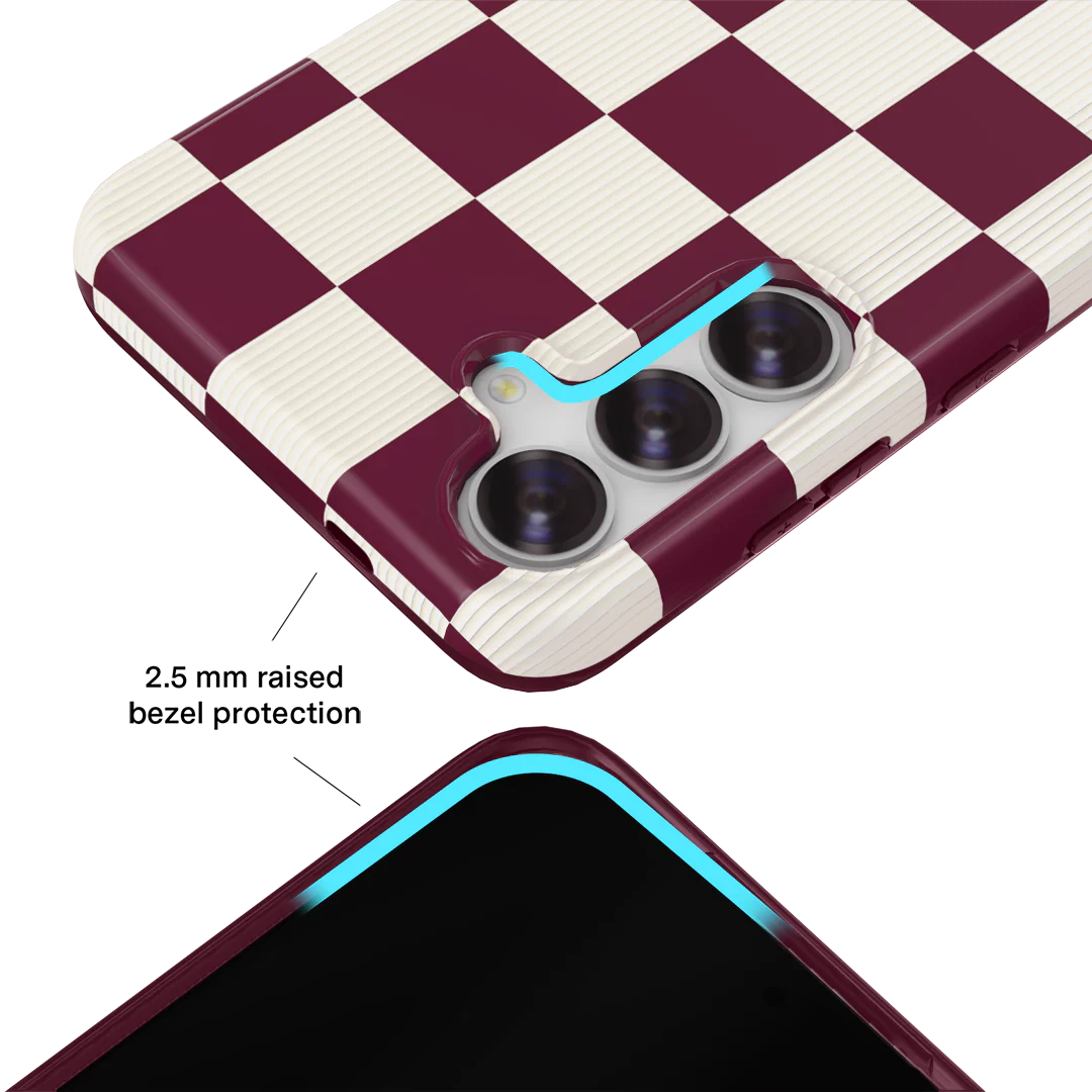 Burgundy Vibe Checker Samsung Case - Image 9