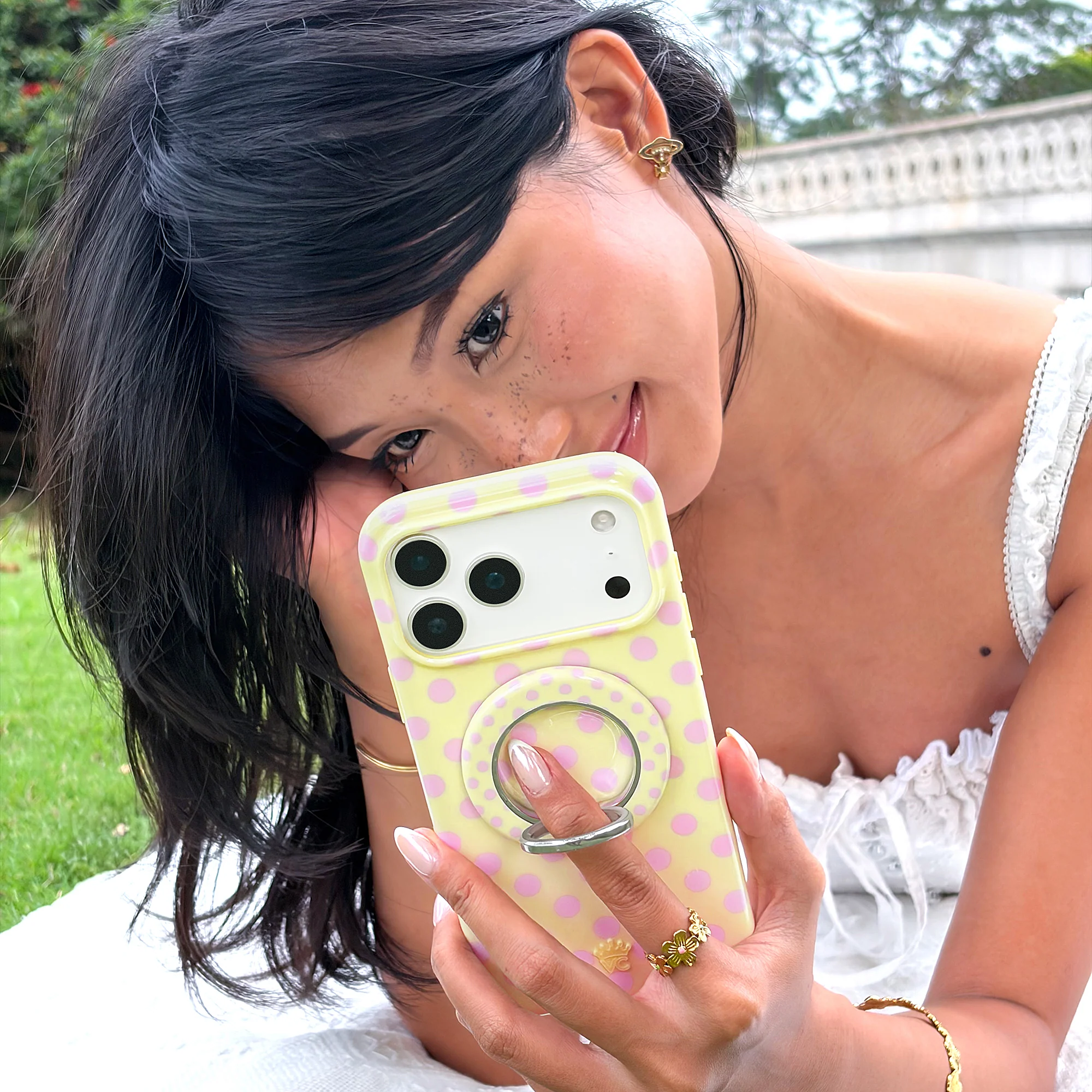 Buttercream Polka Dot MagSafe Grip Ring - Image 2