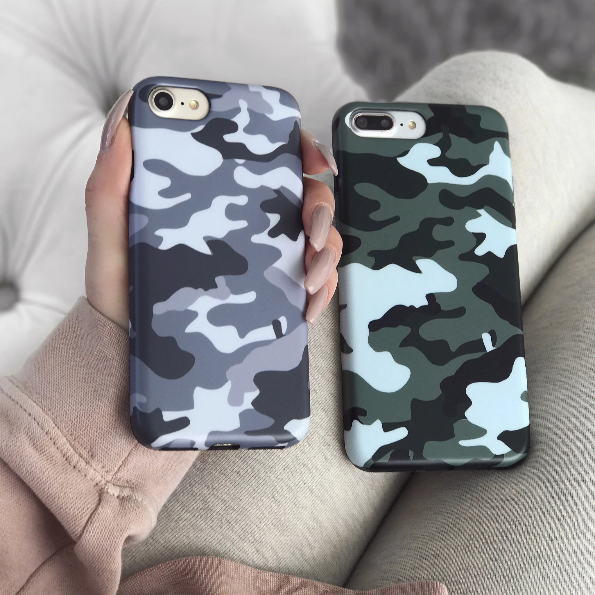 Gray Camo iPhone Case - Image 2