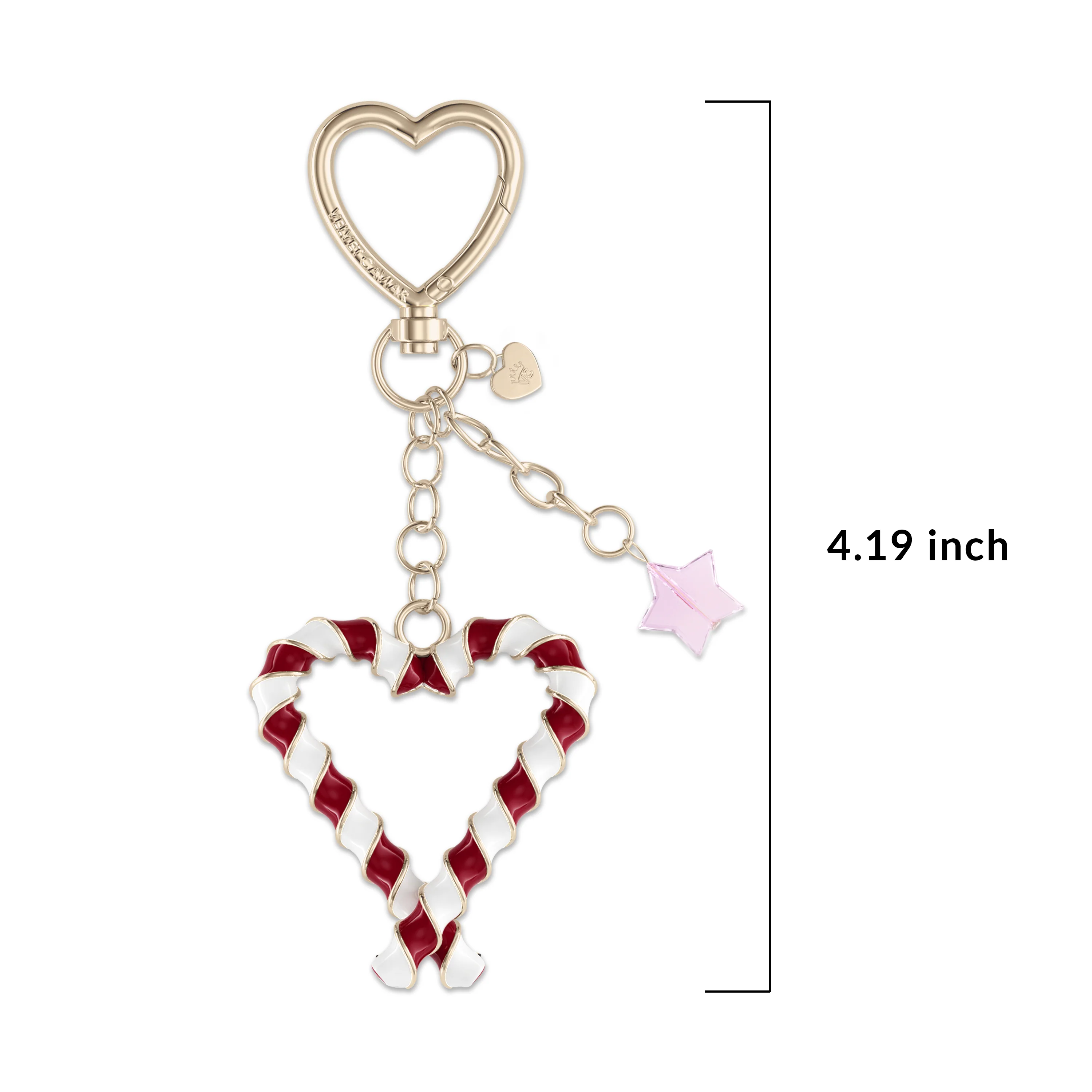 Candy Cane Heart Bag Charm - Image 3