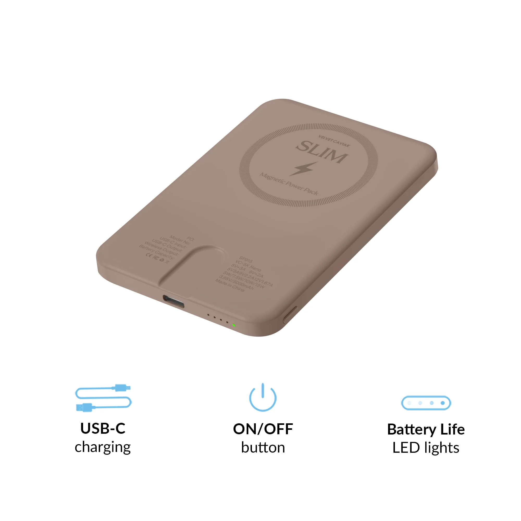 Cashmere Taupe Slim MagSafe Battery Power Pack - Image 3