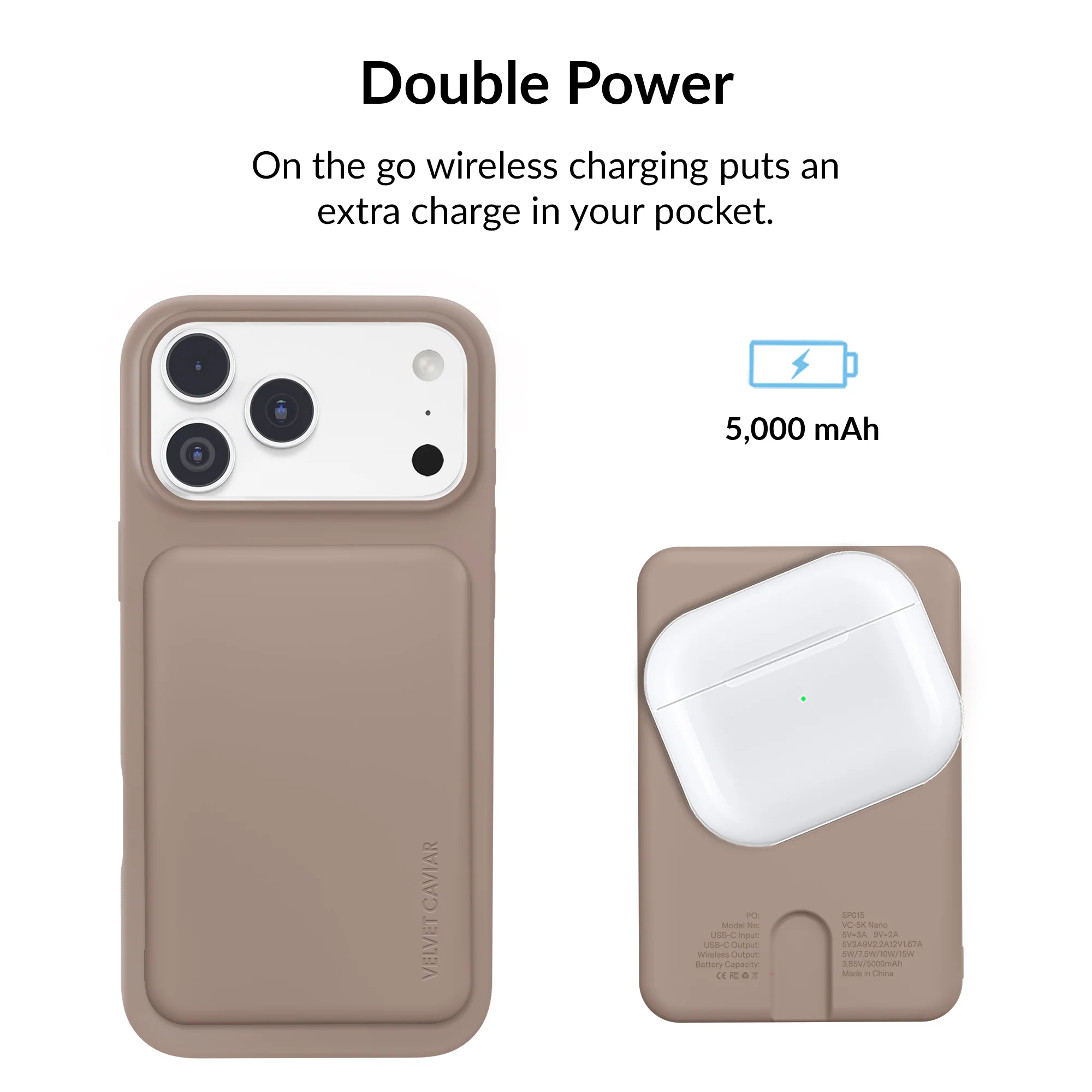 Cashmere Taupe Slim MagSafe Battery Power Pack - Image 4