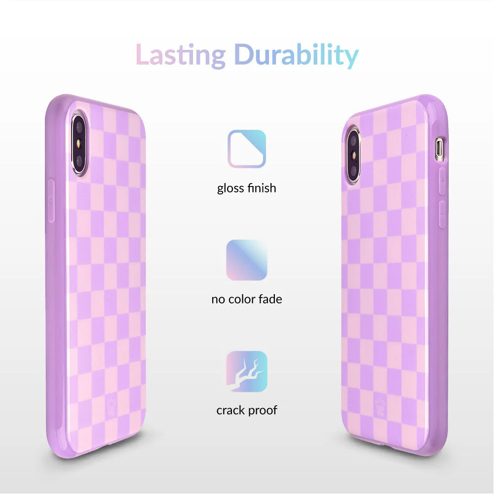 Checkered Lavender Nude iPhone Case - Image 12