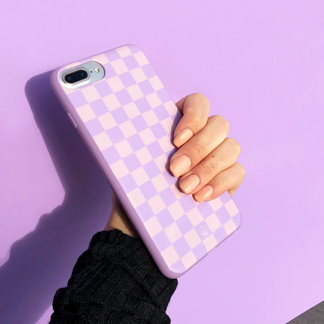 Checkered Lavender Nude iPhone Case - Image 30