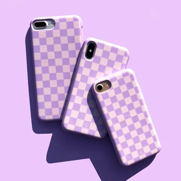Checkered Lavender Nude iPhone Case - Image 42