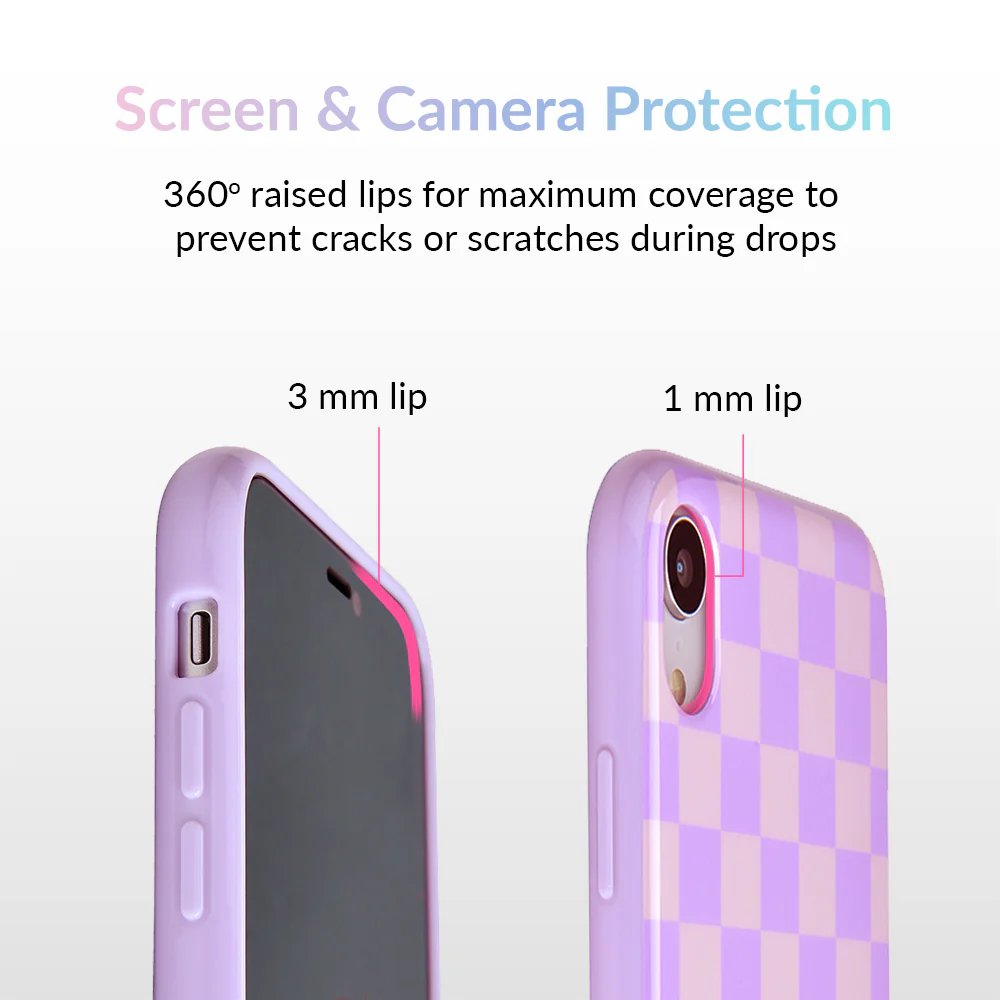 Checkered Lavender Nude iPhone Case - Image 44