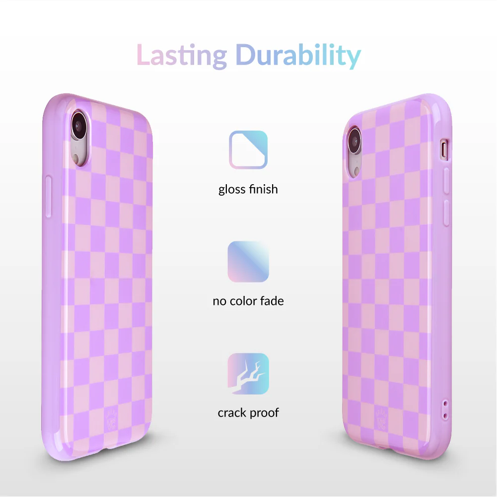 Checkered Lavender Nude iPhone Case - Image 46