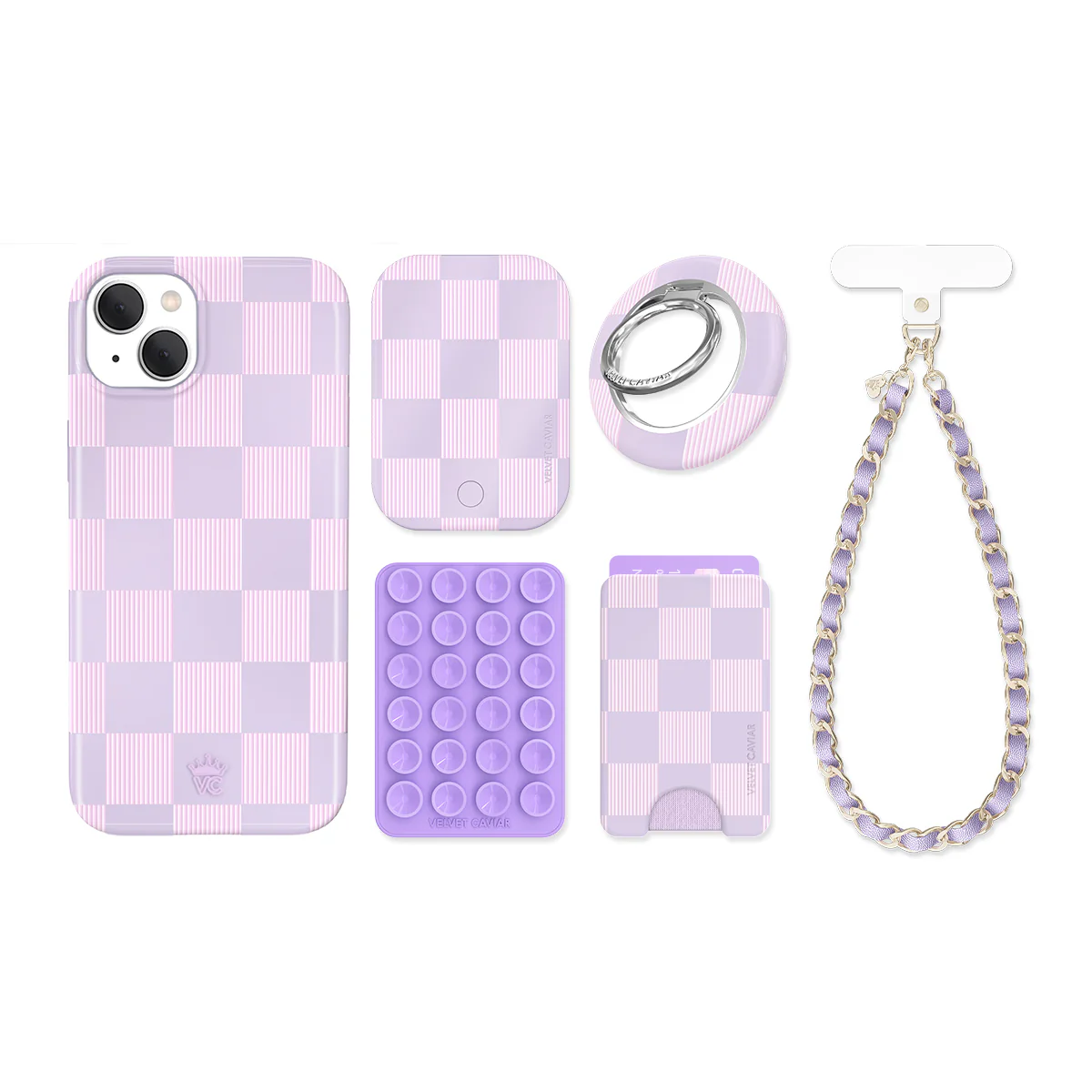 Lilac Vibe Checkered iPhone Bundle Set - Image 16