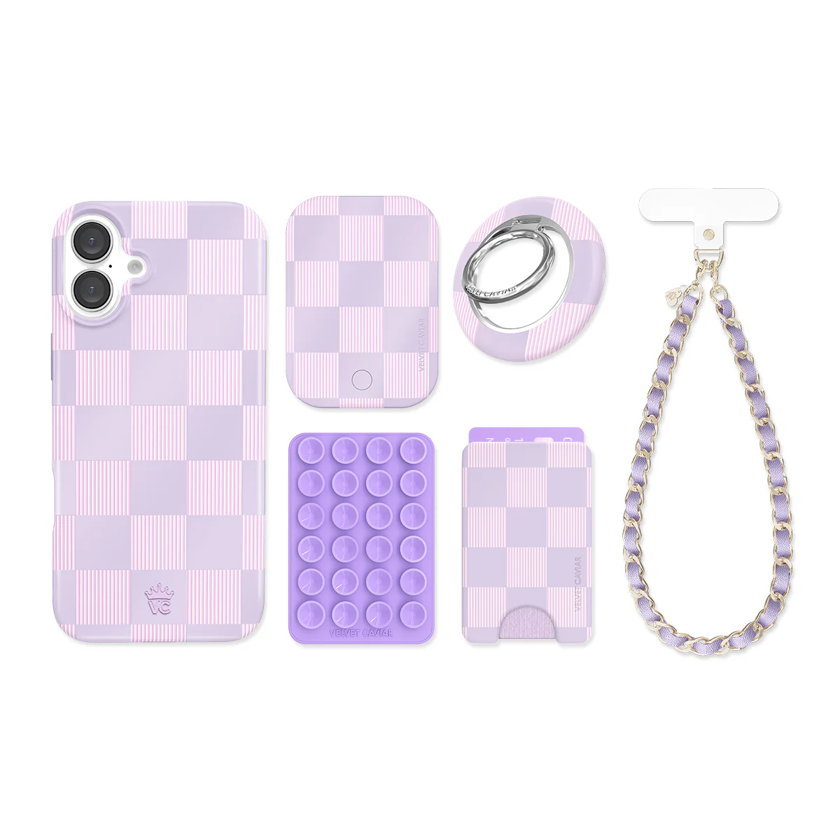 Lilac Vibe Checkered iPhone Bundle Set - Image 17