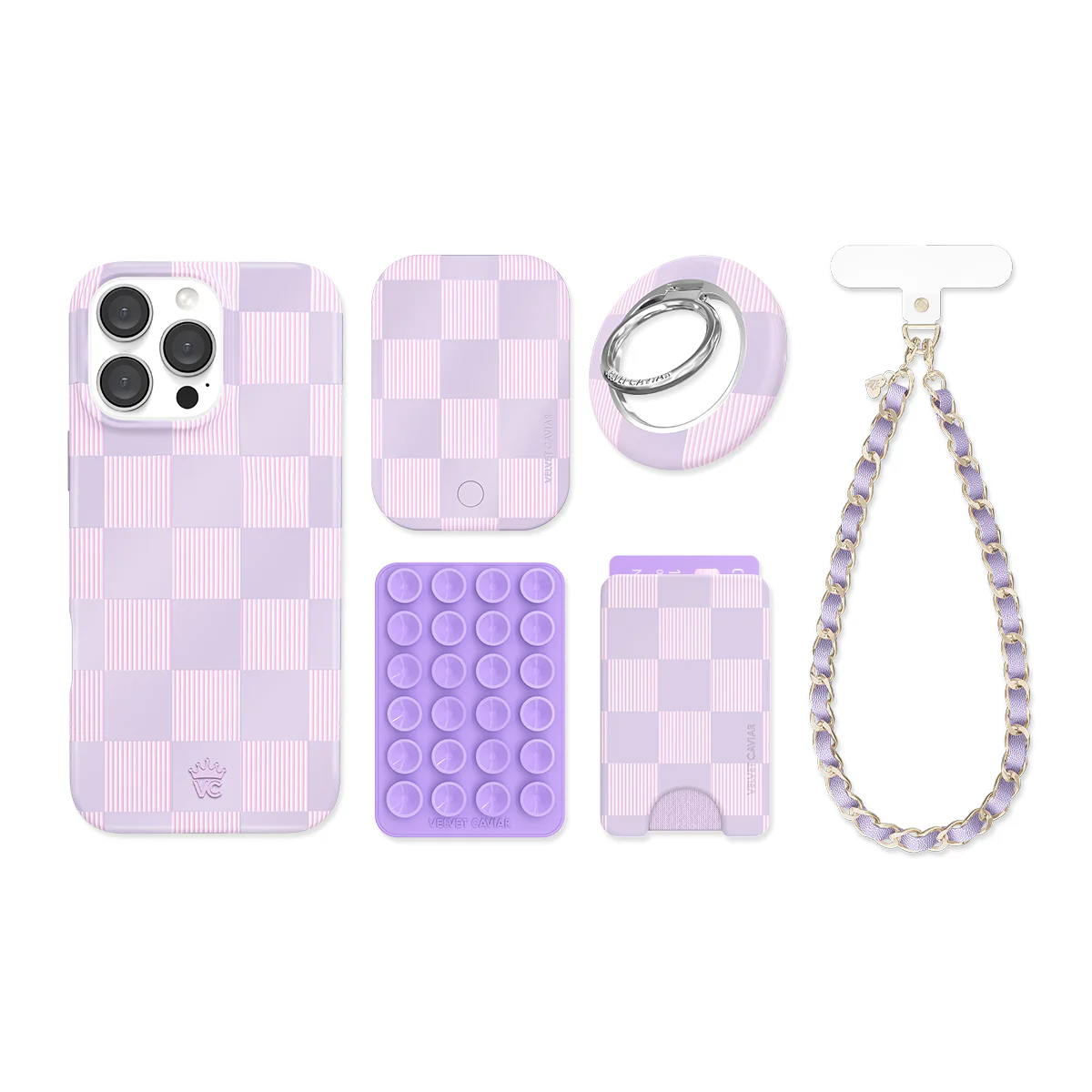 Lilac Vibe Checkered iPhone Bundle Set - Image 18