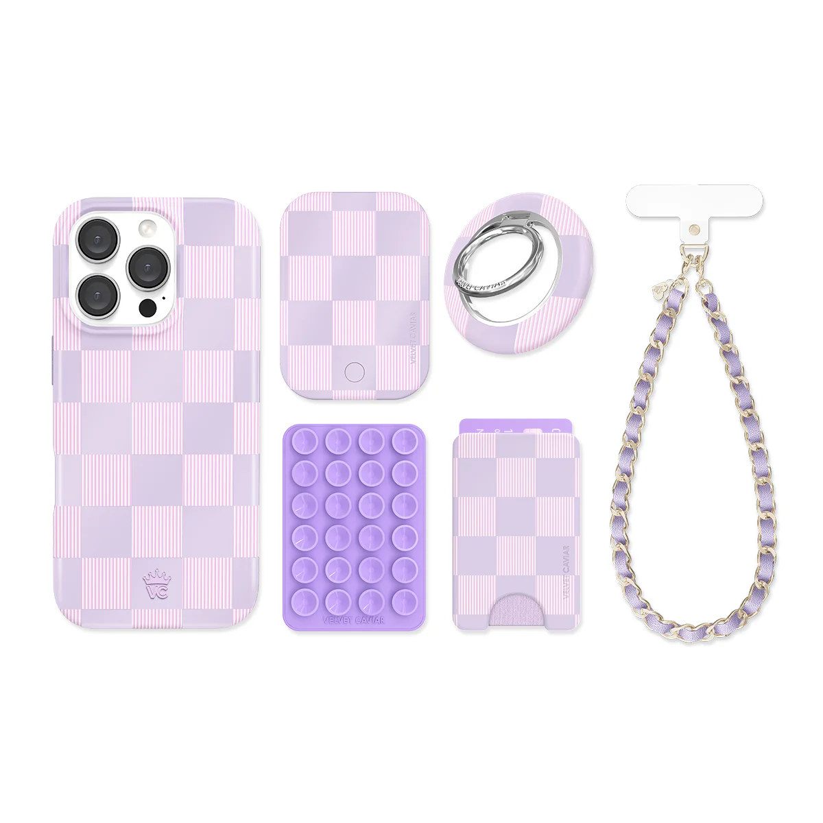 Lilac Vibe Checkered iPhone Bundle Set - Image 19