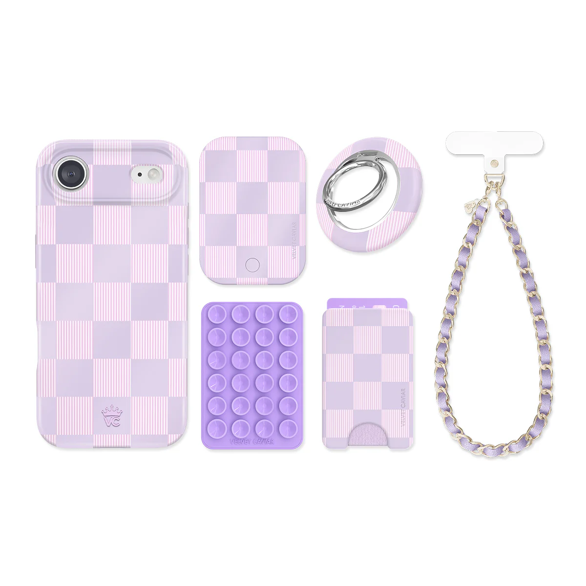 Lilac Vibe Checkered iPhone Bundle Set - Image 21