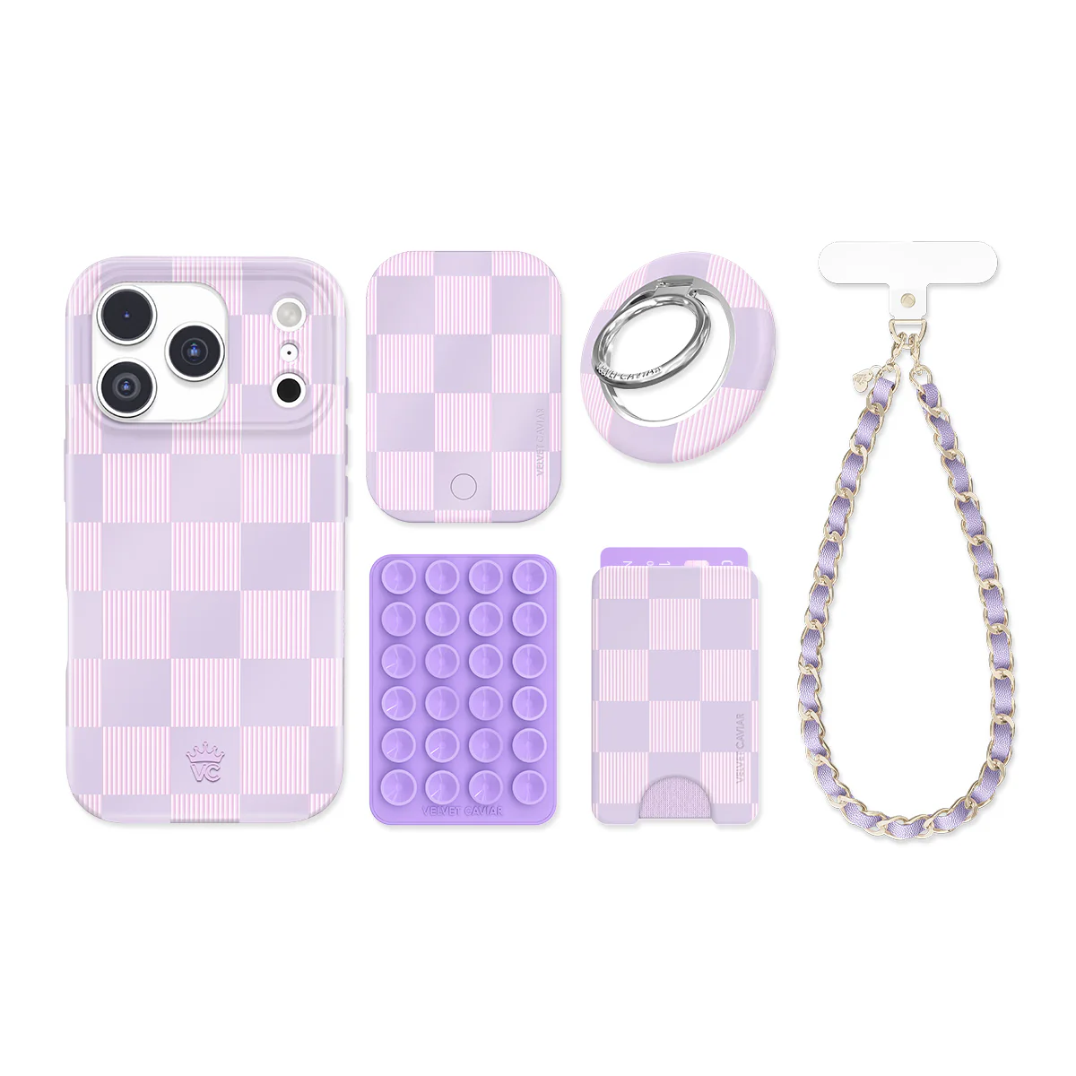 Lilac Vibe Checkered iPhone Bundle Set - Image 22