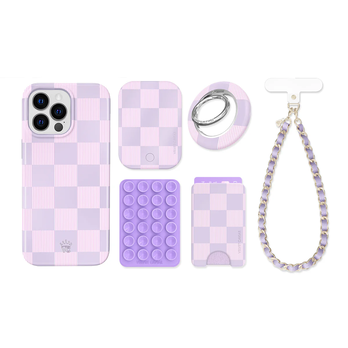 Lilac Vibe Checkered iPhone Bundle Set - Image 7