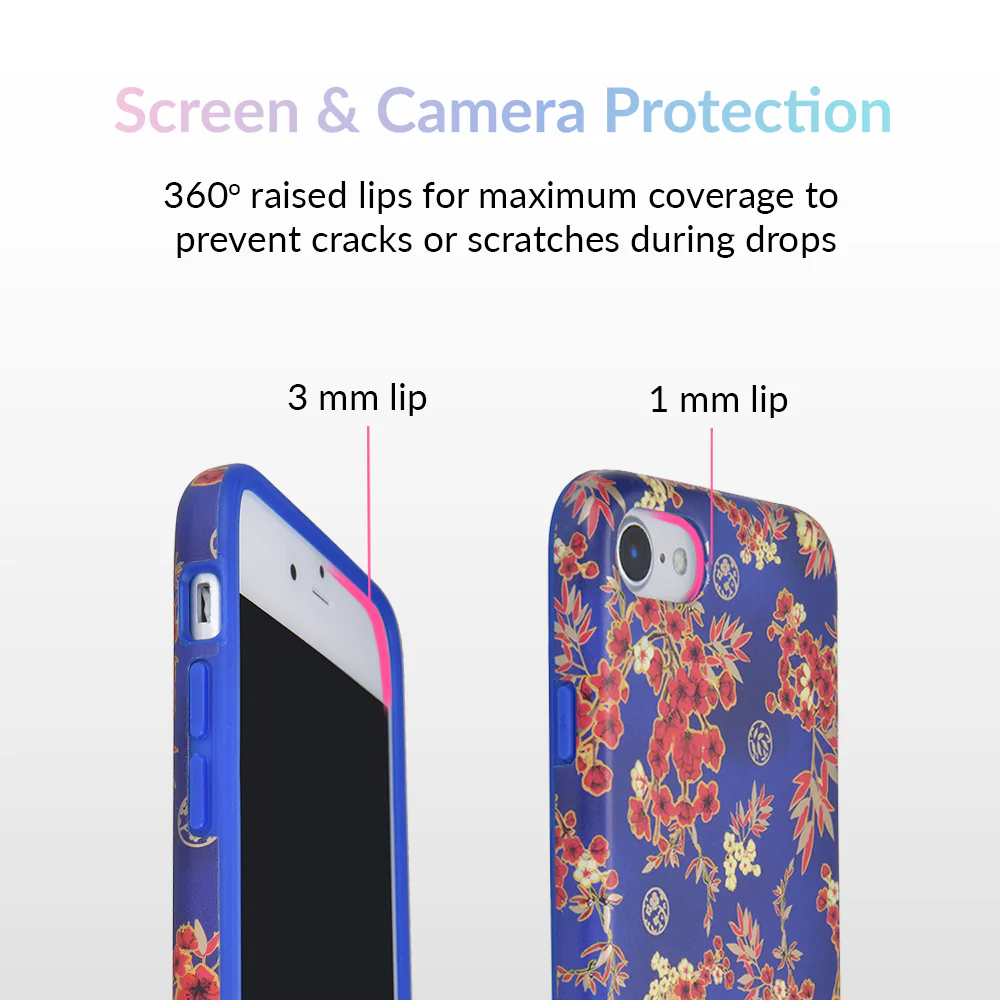 Cherry Blossom Floral Chrome iPhone Case - Image 3