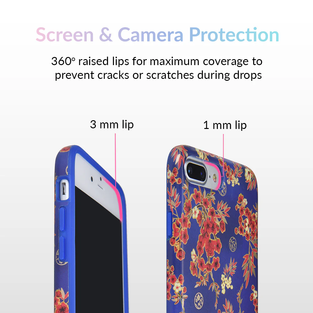 Cherry Blossom Floral Chrome iPhone Case - Image 35