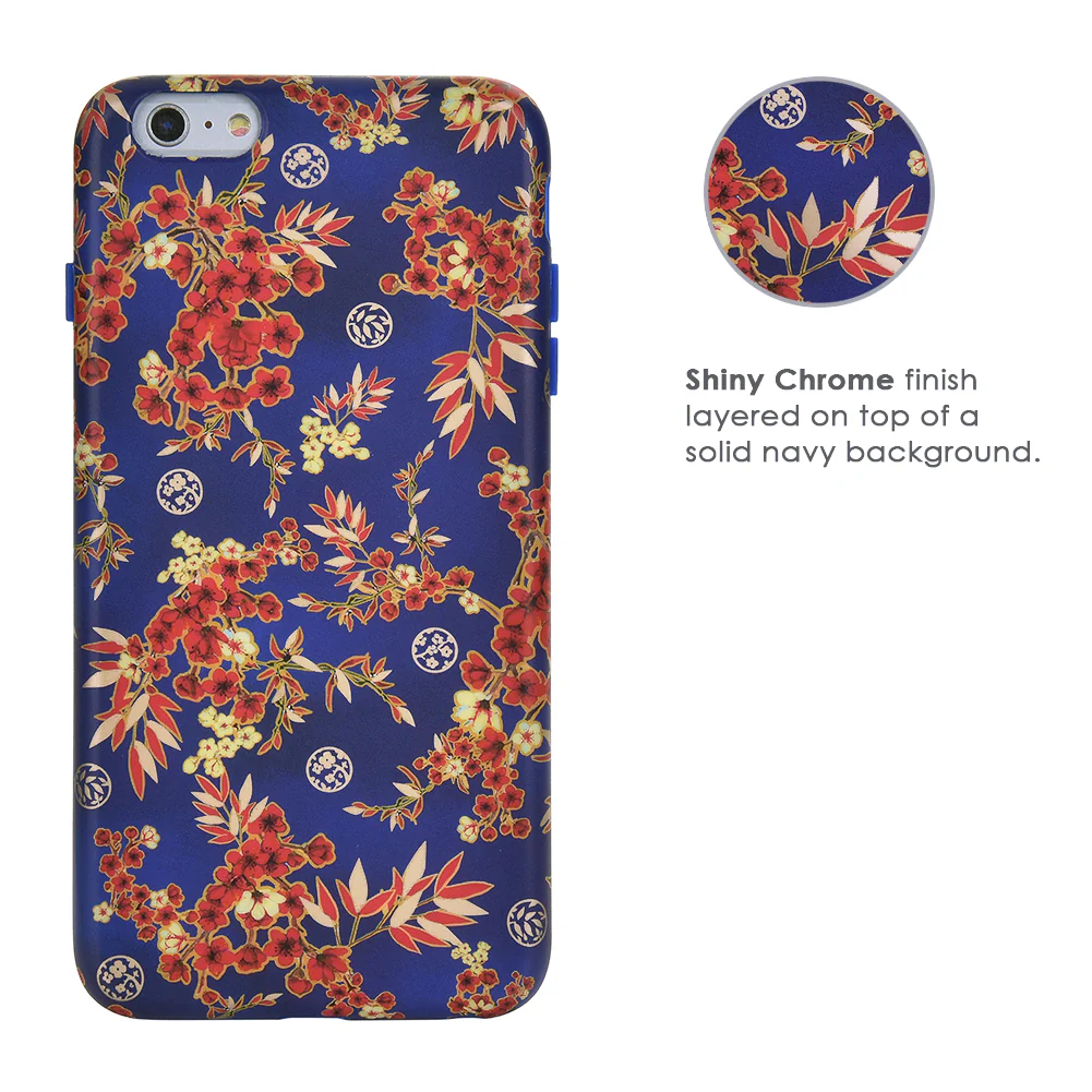 Cherry Blossom Floral Chrome iPhone Case - Image 53