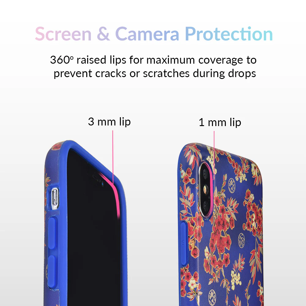 Cherry Blossom Floral Chrome iPhone Case - Image 57