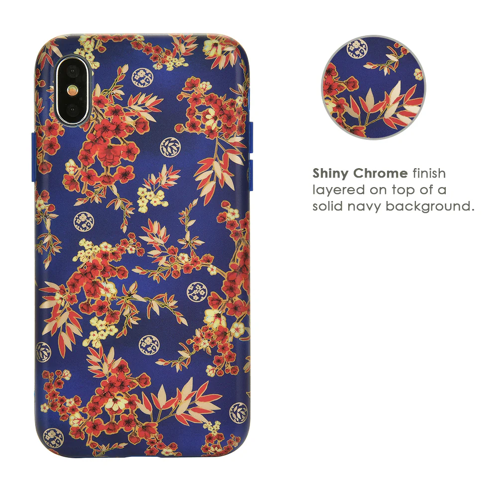 Cherry Blossom Floral Chrome iPhone Case - Image 61