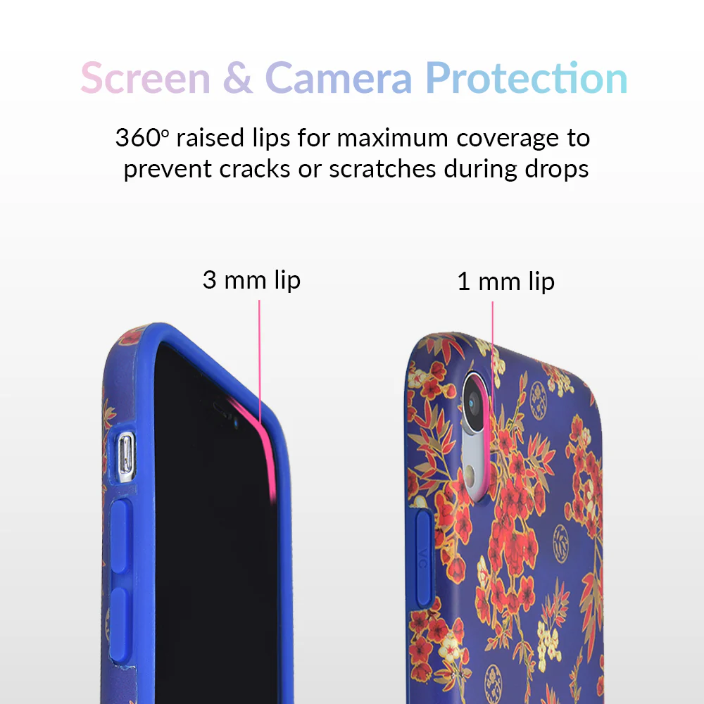 Cherry Blossom Floral Chrome iPhone Case - Image 64