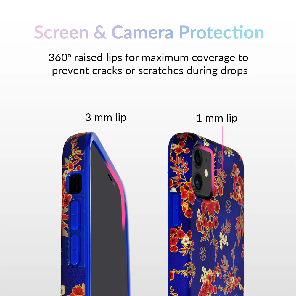 Cherry Blossom Floral Chrome iPhone Case - Image 69