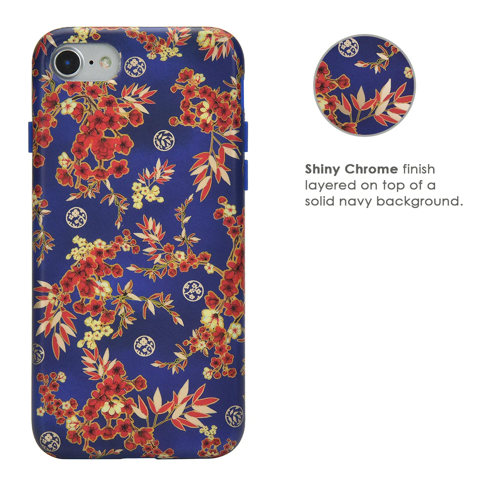 Cherry Blossom Floral Chrome iPhone Case - Image 7