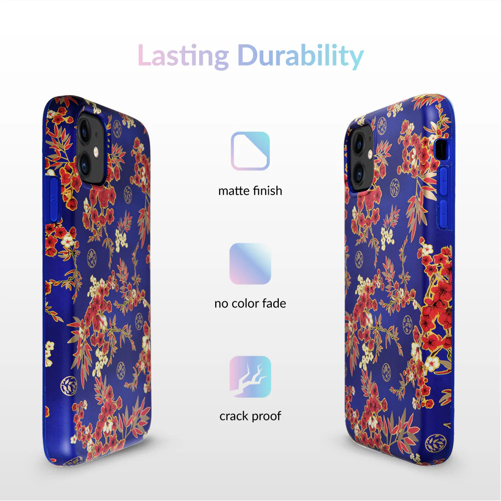 Cherry Blossom Floral Chrome iPhone Case - Image 71