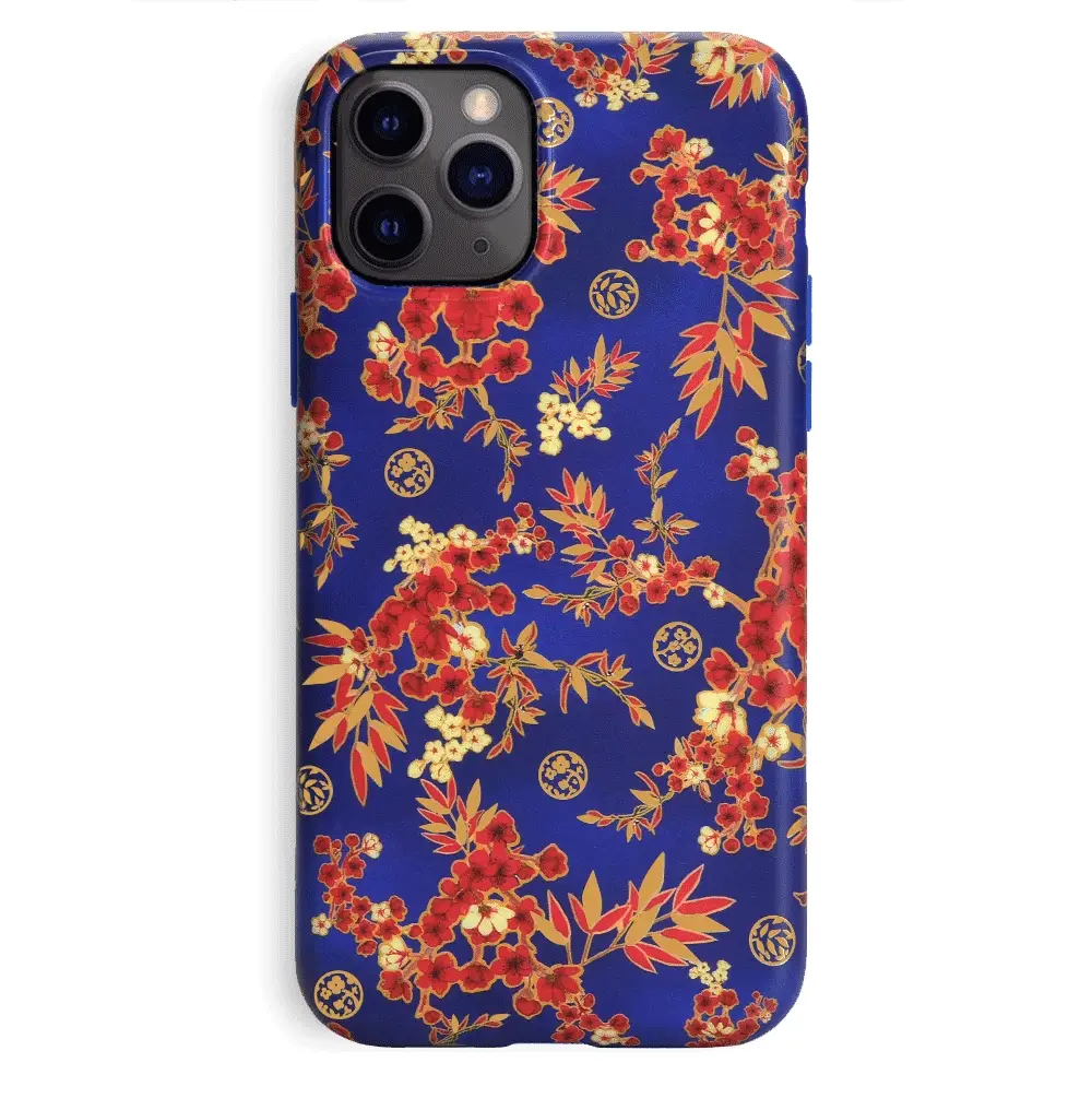 Cherry Blossom Floral Chrome iPhone Case - Image 73