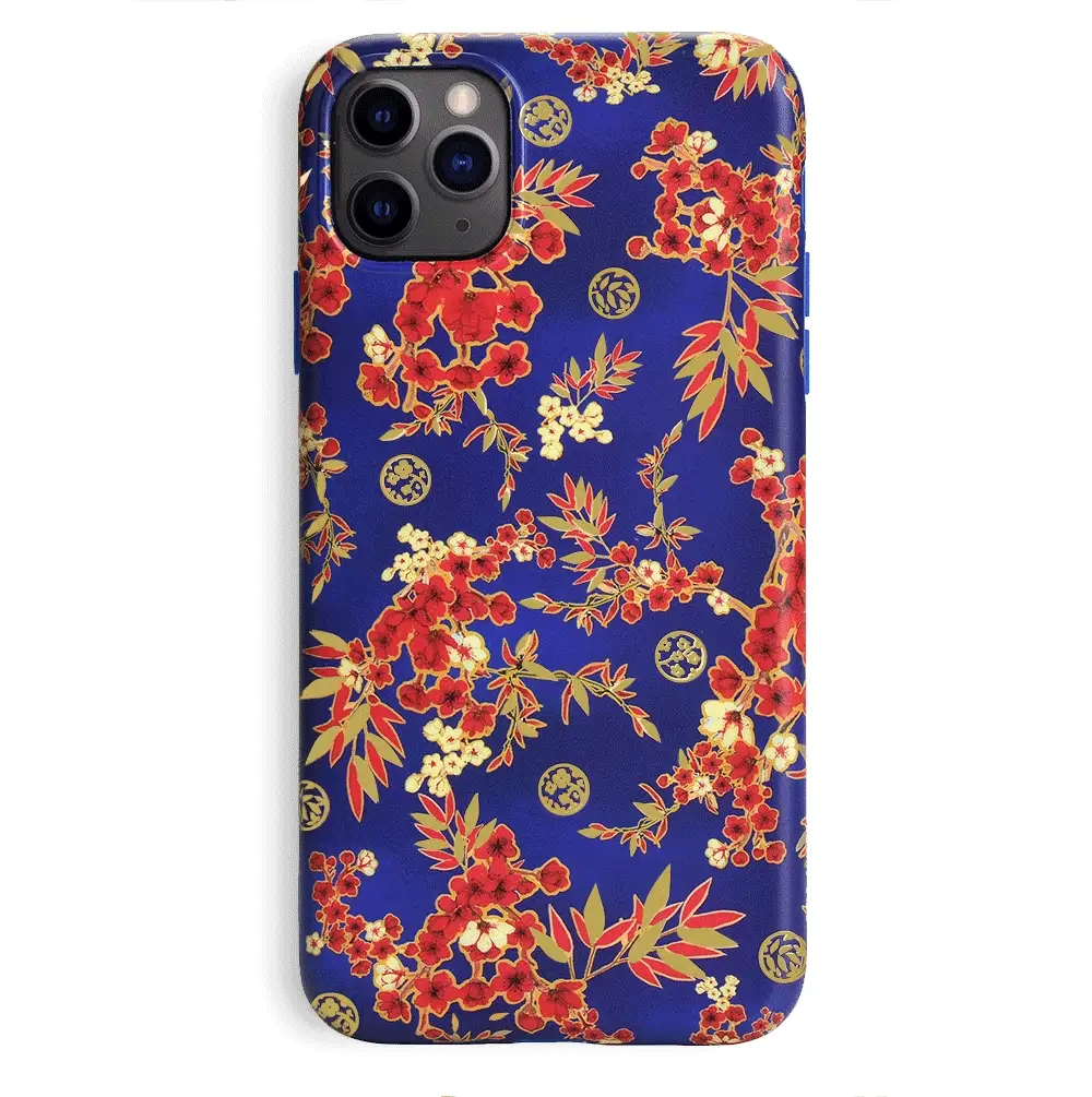Cherry Blossom Floral Chrome iPhone Case - Image 78