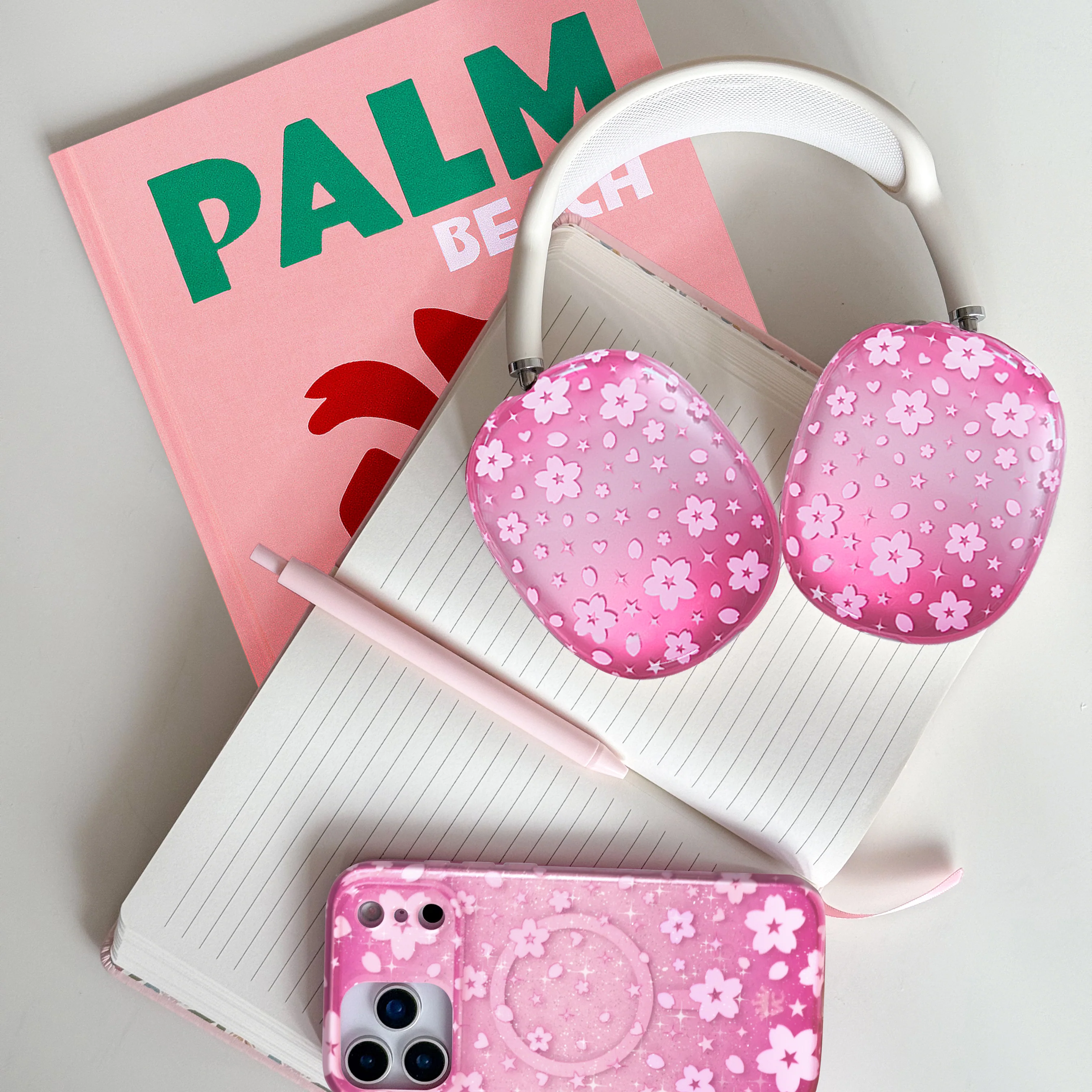 Pink Cherry Blossom AirPod Max Case - Image 8