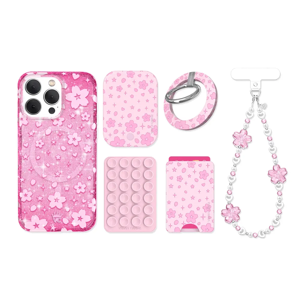 Cherry Blossom Glitter iPhone Bundle Set - Image 10